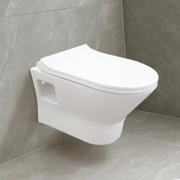 Rio wall-hung bathroom closet – space-saving design | Johnson sanitaryware | Tile House showroom, Vadapalani, Chennai