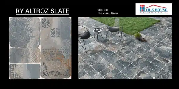 RY Roca Grey tile – grey-toned 2x1 ft joint-free parking tiles | Tile House in Chennai, showroom in Redhills