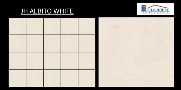 JH Albito White – 2x2 ft vitrified floor tile pure white close-up | Johnson Tiles | Tile House Chennai