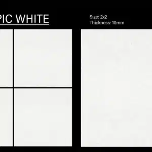 BZ Tropic White – 2x2 ft vitrified floor tile white tone close-up | Johnson Tiles | Tile House Chennai