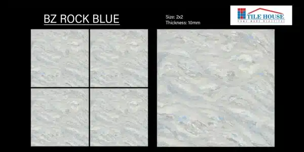 BZ Rock Blue – 2x2 ft vitrified floor tile blue shade close-up | Johnson Tiles | Tile House Chennai