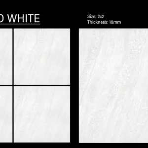 BZ Rio White – 2x2 ft vitrified floor tile white shade close-up | Johnson Tiles | Tile House Chennai