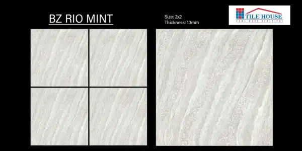 BZ Rio Mint – 2x2 ft vitrified floor tile mint shade close-up | Johnson Tiles | Tile House Chennai