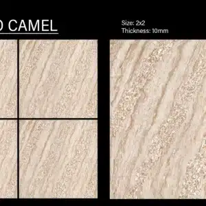 BZ Rio Camel – 2x2 ft vitrified floor tile camel shade close-up | Johnson Tiles | Tile House Chennai