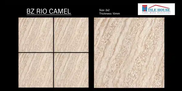 BZ Rio Camel – 2x2 ft vitrified floor tile camel shade close-up | Johnson Tiles | Tile House Chennai