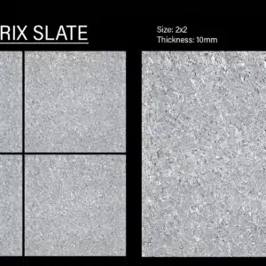 BZ Matrix Slate – 2x2 ft vitrified floor tile slate finish close-up | Johnson Tiles | Tile House Chennai