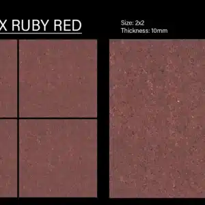 BZ Matrix Ruby Red – 2x2 ft vitrified floor tile ruby red close-up | Johnson Tiles | Tile House Chennai